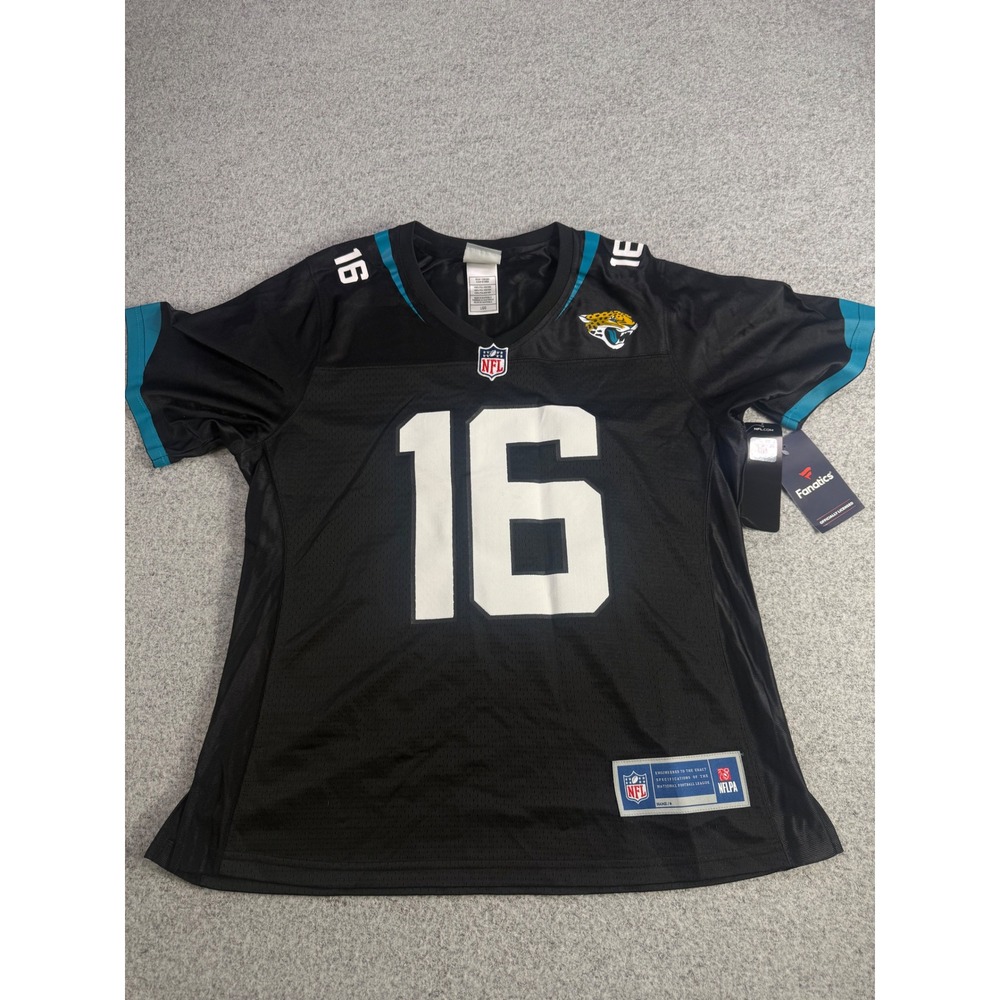 NFL Jacksonville Jaguars Trevor Lawrence 16 Fanatics Jersey Black Womens Large